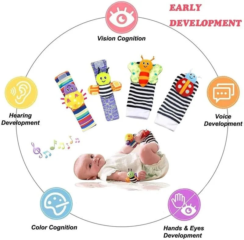 TinySteps™ Baby Wrist & Foot Rattle Set