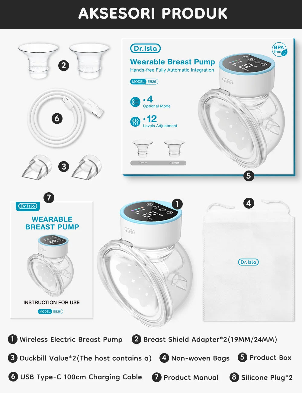 Pure Amor™ Wearable Hands-Free Breast Pump