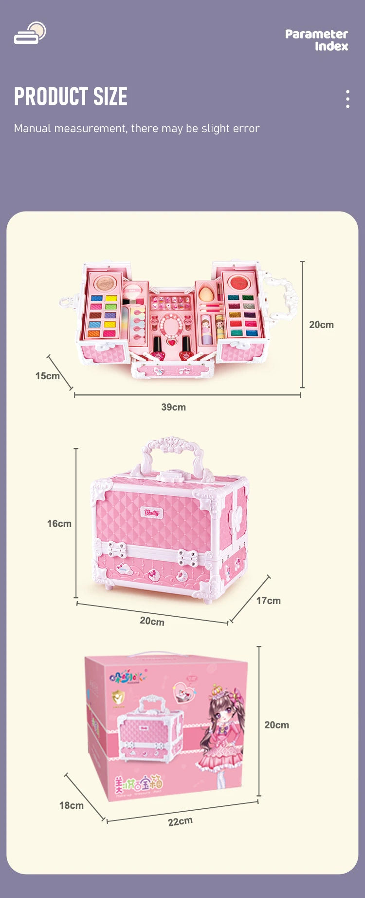PrincessGlam™ Deluxe Makeup Box for Kids