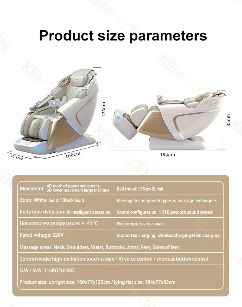 RevivaLux™ 4D Zero Gravity Massage Chair