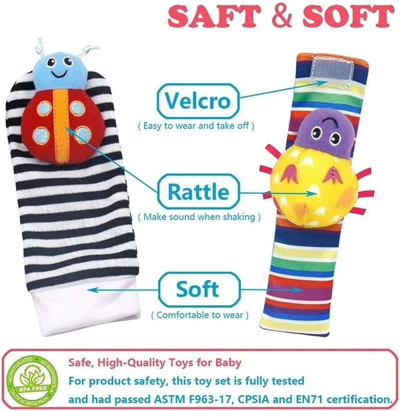 TinySteps™ Baby Wrist & Foot Rattle Set