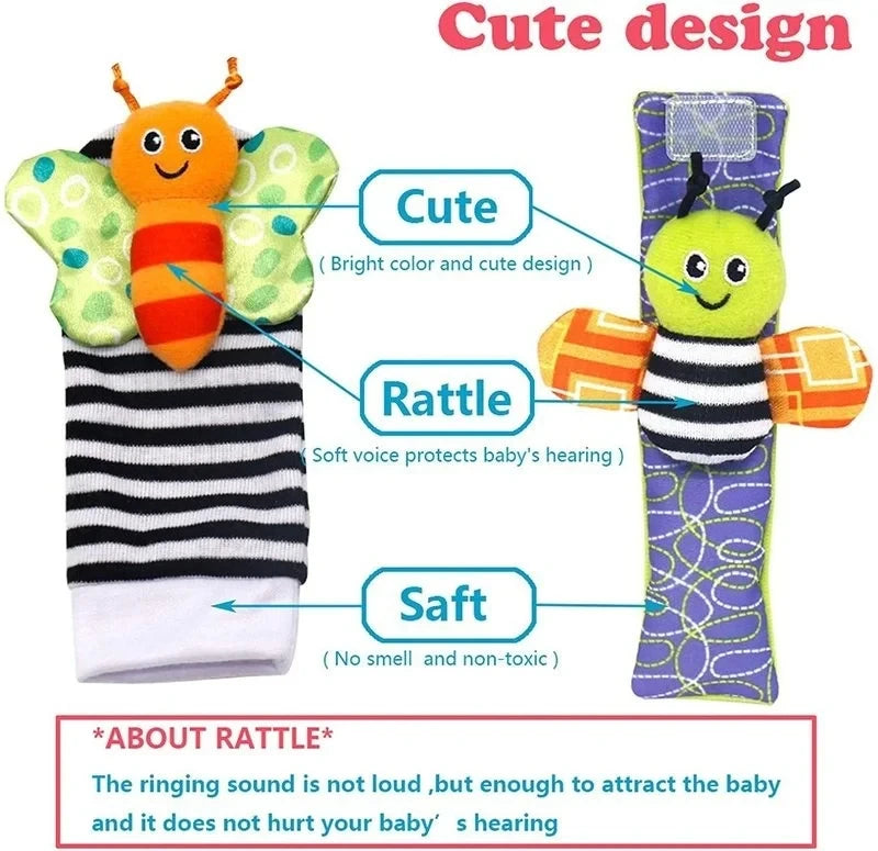TinySteps™ Baby Wrist & Foot Rattle Set